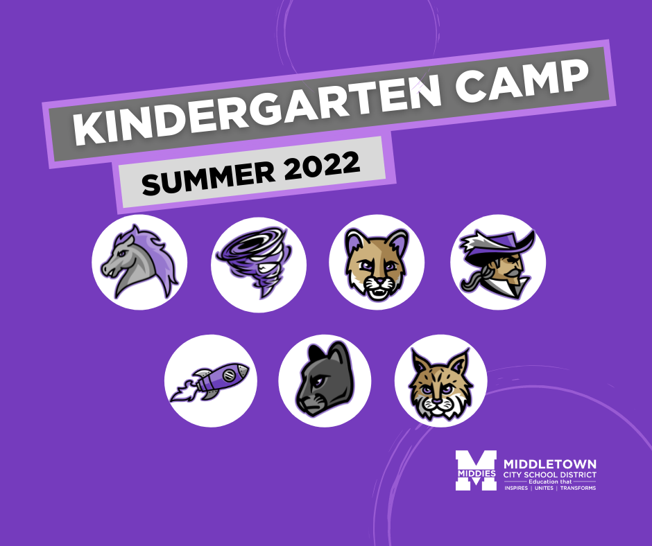 Kindergarten Camp poster with school animal logos